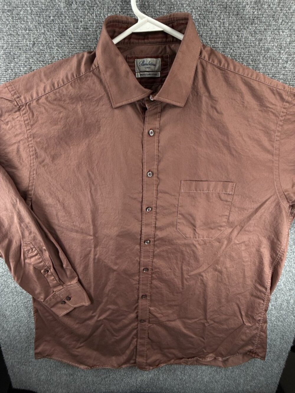 Stenstroms Cotton 18 Classic Twofold Super Brown Solid Shirt Swedish Long Sleeve